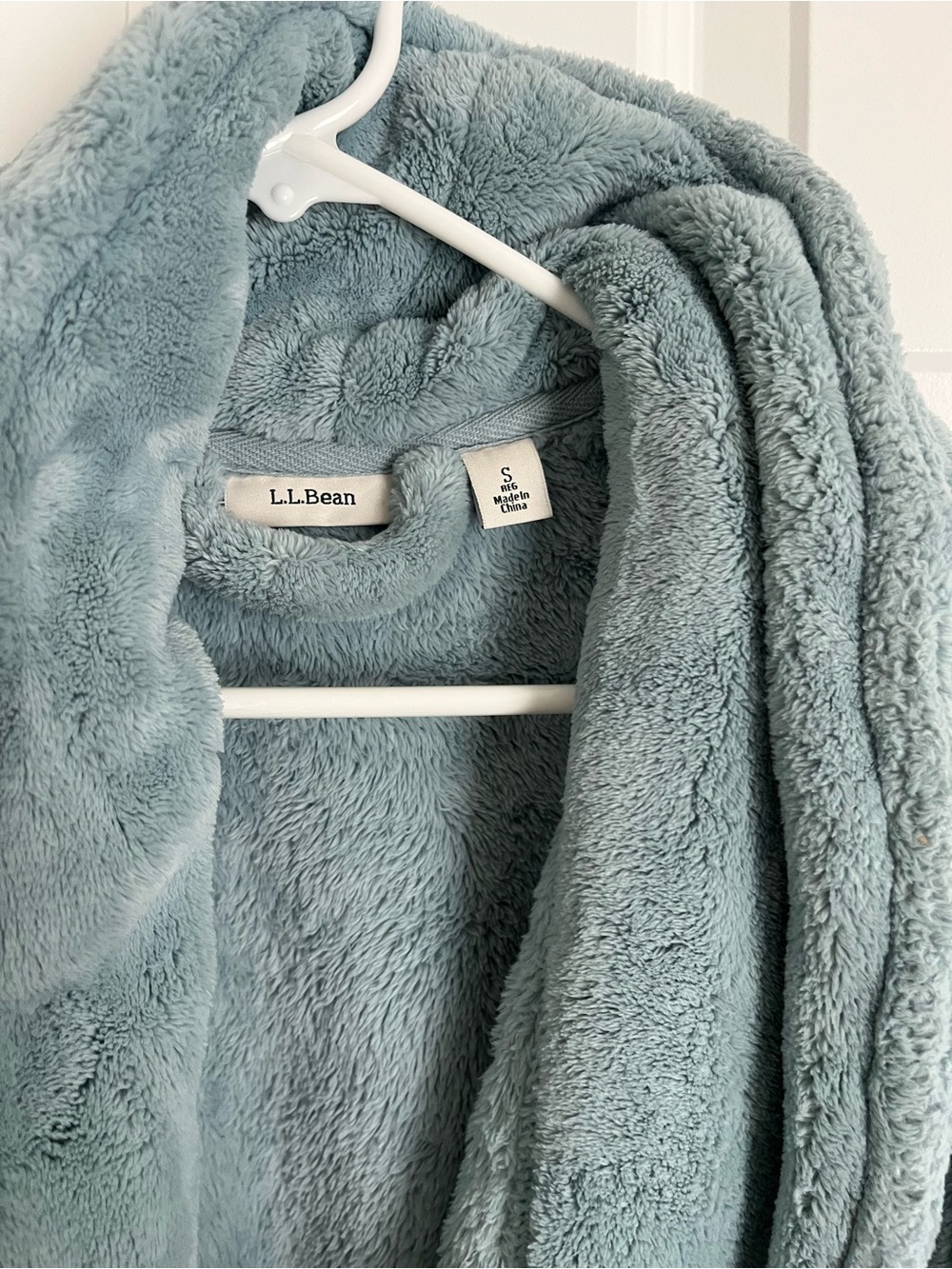 L.L. Bean Plush Robe in Dusty Blue